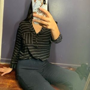 Formal Black and White blouse